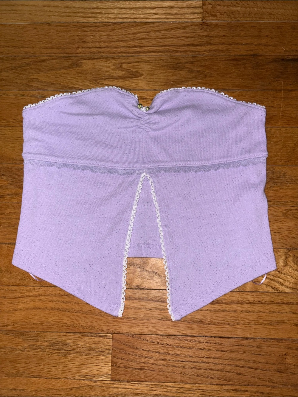 Kimchi Blue Lavender Strapless Bustier Top with White Trim
